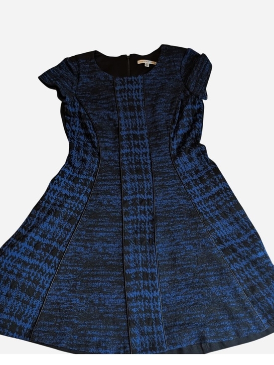 Sandra Darren Dresses & Skirts - Sandra Darren Blue & Black Fit-and-Flare Mini Dress